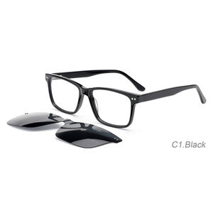 OBM Vente en gros de lunettes en acétate unisexe noires Spot Goods Lunettes de soleil en acétate confort haut de gamme OEM Montures en acétate avec logo personnalisé - Product Image 4