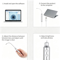 Caméra d'inspection numérique portable flexible étanche IP67 de 4 mm de diamètre, alimentée par USB, endoscope, boroscope, zoom 2x, LED blanche
