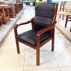 เก้าอี้ประชุมวินนี่ เก้าอี้สำนักงานไม้เนื้อแข็งสีแดงวอลนัทไม่มีที่วางแขน - Product Image 3