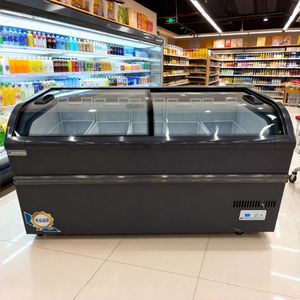 Congélateur commercial européen pour îles, vitrine de congélation, porte en verre, stockage polyvalent, congélateur profond - Product Image 6