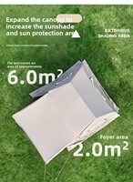 Tente de camping Oxford à une chambre, quatre saisons, double couche, imperméable, à ouverture rapide automatique, avec toit et auvent intégrés
