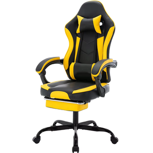 Precio barato al por mayor de <span class=keywords><strong>buena</strong></span> calidad de cuero amarillo europeo giratorio adultos profesional Chaise <span class=keywords><strong>Gamer</strong></span> Pc Gaming <span class=keywords><strong>silla</strong></span> con rueda - Product Image 1