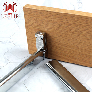 Tringle de <span class=keywords><strong>penderie</strong></span> ovale en fer chromé, surface lisse, pour vêtements, tube 15*30mm, <span class=keywords><strong>fixation</strong></span> murale ou sur porte - Product Image 2