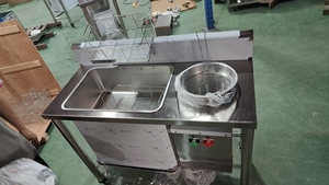 Ticari kullanım için otomatik eleme ile kızarmış tavuk için paslanmaz çelik elektrikli Breading masa - Product Image 6