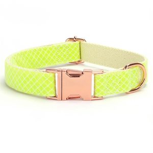 Collar de Perro Ajustable de Lujo con Placa de Identificación Personalizada, Patrón Sólido, Etiqueta de Identificación Desprendible, Hecho de Poliéster y Aleación - Product Image 2