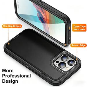 Coque de protection intégrale antichute 3-en-1 PC+TPU+PC pour <span class=keywords><strong>iPhone</strong></span> 17 16 15 14 13 12 <span class=keywords><strong>11</strong></span> Pro Max X - Product Image 4