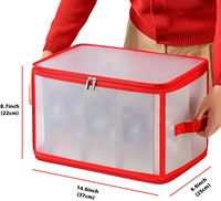 Boîte de rangement pour ampoules de Noël en plastique à double fermeture éclair avec 4 emballages en carton