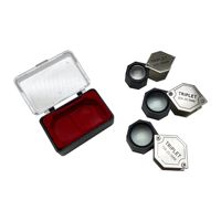 Loupe de lecture miniature TRIPLET 20X et 10X, loupe pliable de poche en métal argenté et doré, loupe noire pour bijoux