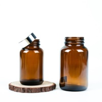 50ml 100ml 150ml 200ml bouteille de capsule en verre ambré pot de vaporisateur de pilule en verre pour l'emballage de pilules de supplément