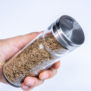 Botella de especias de vidrio de 6oz, tarro de condimento en polvo de cebolla y Chile con tapa de agujero pequeño de Metal de acero inoxidable - Product Image 3