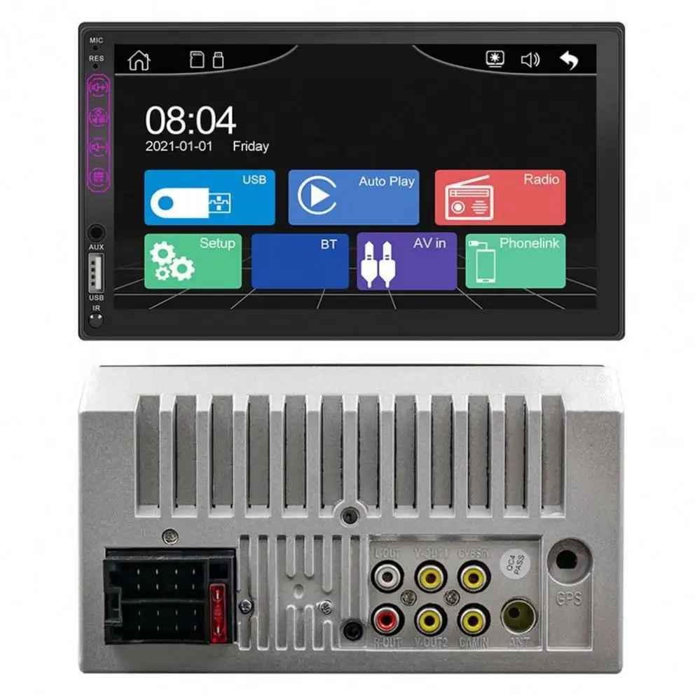 Reprodutor capacitivo de mp5 para carro, tela de 7 polegadas, touch screen, conexão para mp3, multimídia, para veículos