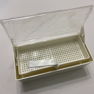 Dental Instrument Soaking Tray <b>Blue</b> Sterilization <b>Box</b> With Lid And Perforated Insert For Cleaning And <b>Storage</b> - Product Image 4