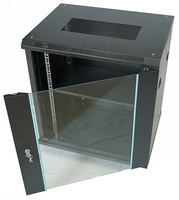 Armoire de serveur réseau murale 12U 19 pouces, porte en verre trempé noir, profondeur 450 mm