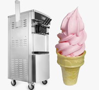 Commerciële automatische softijsmachine met drie smaken, 60-90L/u, roestvrij staal, voor restaurants en winkels