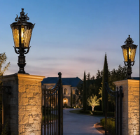 Lámpara de Columna LED de Estilo Europeo de Alta Calidad, Impermeable, de Pared, IP33, para Iluminación de Patio y Postes de Entrada