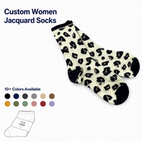 Chaussettes pour femmes avec logo personnalisé, motif de dessin animé, couleur personnalisée, tricotées, confortables, mignonnes, en coton jacquard, pour la vie quotidienne