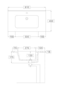 洗面台キャビネットシンクセラミックモダンヨーロッパファッションスタイル81cm長方形浴室用 - Product Image 6