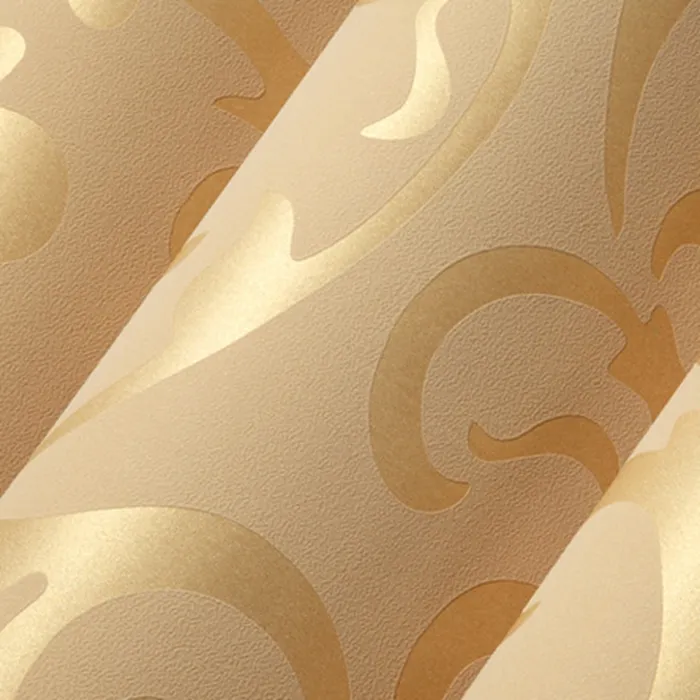 European Style Simple 3D Non-Woven Fabric Breathable Moisture Toughness Leaves TV Background Wall paper roll for Home Wallpaper