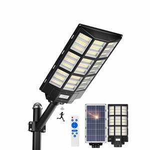 Lámpara Solar LED de Alta Luminosidad IP65, 3500K Blanco Cálido, 150 Lm/W para Jardín, 3000W/8000W, Montaje en Pared, Control por Sensor - Product Image 1