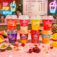 Boisson aux fruits Popping Boba, gobelet prêt à boire avec des perles de jus éclatantes