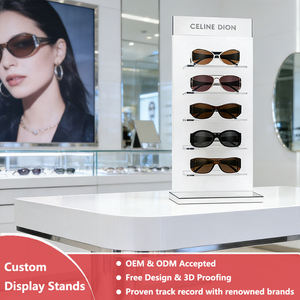Exhibidor de Acrílico Blanco para Gafas, Soporte de Escritorio para Óptica, Estilo de Marca de Lujo con Impresión de Logotipo Personalizado - Product Image 3