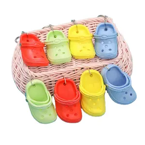 3D Mini EVA Beach Hole Little Shoe Creative Cute Slippers Keychain