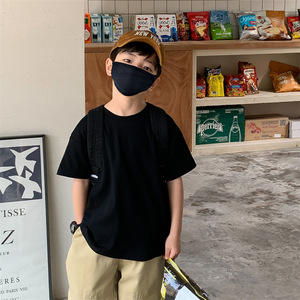 T-shirt a maniche corte per bambini in cotone coreano, tinta unita, per ragazzi, <span class=keywords><strong>maglietta</strong></span> base primaverile/estiva - Product Image 4