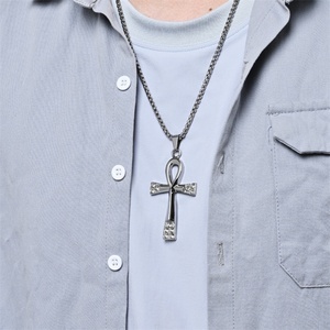 Fashion Luxury Bling Rhinestone Street Wear Style Egyptian Anka CZ Stone Necklace for Unisex - Product Image 3