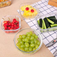 Dikwandige glazen lunchbox van sodakalkglas, voedselbox voor school, hoge kwaliteit, transparant, aangepaste logo's mogelijk