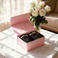 Coffret cadeau d'anniversaire de luxe personnalisé, boîte cadeau de bougie aromathérapeutique, emballage en papier rigide magnétique recyclable, coffret cadeau pour 2 pots de bougies