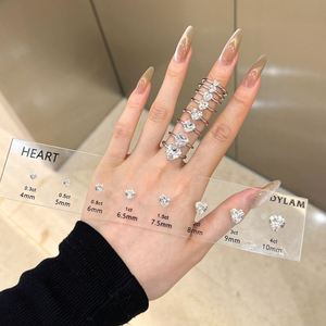Dylam Classic Design Fine Jewelry <b>925</b> Sterling <b>Silver</b> Rhodium 14K Gold Plated Heart Shape 5A Zirconia Wedding Engagement <b>Rings</b> - Product Image 1