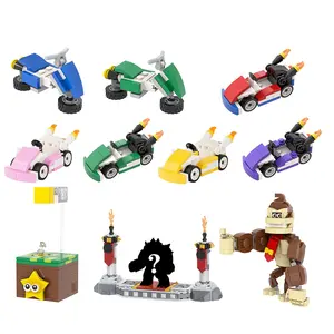 MOC Mario Jump Box Motorrad Kart Super Bros Luigi Yoshi Bowser Koopa Kinopio Wario Prinzessin Pfirsich Waluigi Bausteine Spielzeug