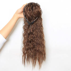 Serre-tête double tressé pour femme, 45 cm, 130 g, cheveux synthétiques bouclés de haute qualité, usage quotidien, style européen - Product Image 2