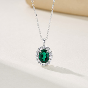 Collier en argent 925 avec émeraude cultivée - Product Image 2