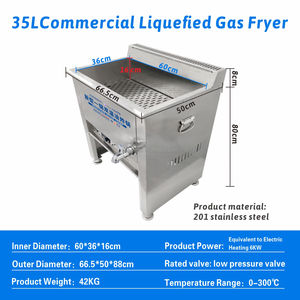 Hansu 35L Commercial Gas Deep <strong>Fryer</strong> Machine Deep <strong>Fryer</strong> Gas Commercial Deep <strong>Fryer</strong> Commercial Gas Triple Basket - Product Image 2