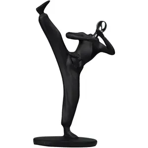 Lüks siyah yapay reçine el sanatları dekoratif müzik heykelcik heykeli ev dekorasyon için spor adam masaüstü eserdir