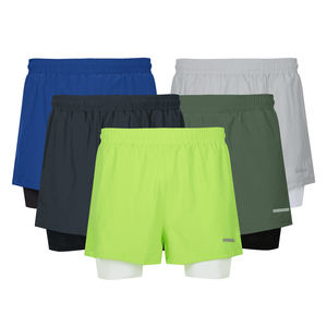 Pantalones cortos 2 en 1 para hombre de alto rendimiento que absorben la humedad para actividades al aire libre con costuras antirozaduras - Product Image 4