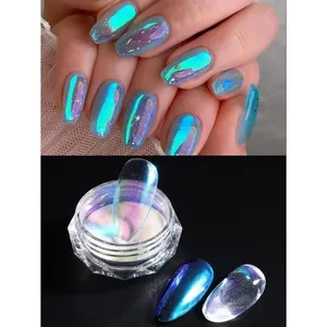 1 G 1 PCS Polvo para uñas, pigmento holográfico iridiscente efecto sirena, polvo para frotar, purpurina, esmalte en gel, decoración para manicura - Product Image 1