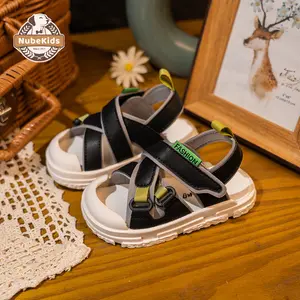 Newest Summer Customized 1-2 Years Old Flat Children's Casual Sandals Outwear Beach Soft Sole Sports Boy