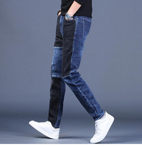Vendita calda <span class=keywords><strong>pantaloni</strong></span> Jeans Jeans da <span class=keywords><strong>uomo</strong></span> taglie forti carota in forma lavata tecnica stile Hip Hop <span class=keywords><strong>pantaloni</strong></span> con bottone a metà - Product Image 4