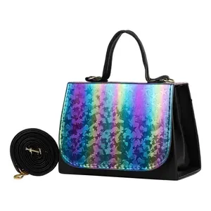 Bolso Bandolera para Mujer Fana, Correa Única, PU Impermeable, Diseño de Estrellas, Cierre de Cremallera Negro, para Primavera/Invierno - Product Image 1