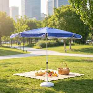 Sombrilla de Playa con Varillas de Fibra de Vidrio de 150 cm y 170 cm, Ligera, Fácil de Instalar, Protección UV, Parasol para Viajes al Aire Libre, para la Orilla - Product Image 1