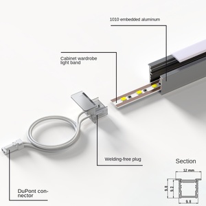 Personnalisable industriel LED intégré ligne lumières en aluminium dissipateur thermique fendu armoire éclairage T5 porte profilés en aluminium coupe - Product Image 6
