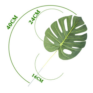 ใบมอนสเตอร่าจำลองสีเขียว ต้นไม้ประดิษฐ์ตกแต่งภายในบ้าน ใบไม้จำลองคุณภาพสูง - Product Image 6