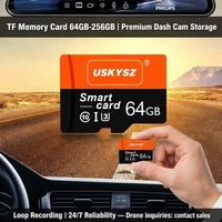 Carte mémoire 4K pour dashcam, carte TF 256 Go V30 haute endurance pour enregistreur de voiture, double usage, longue durée d'écriture en boucle