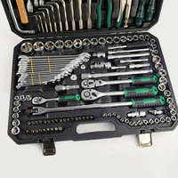 Kit d'outils automobile professionnel 144 pièces en acier au carbone noir traité thermiquement avec clés à douilles et pinces pour le travail en garage