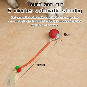 Juguetes Interactivos Modernos de Silicona con Diseño de Gato para Uso en Interiores - 3ª Generación, Bola Móvil Ágil, Cola de Malla Elástica, Automático, Antiaburrimiento - Product Image 5