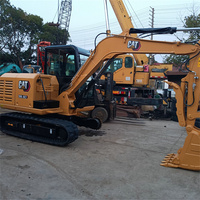Mini-excavatrice d'occasion CAT305.5E2 5 tonnes, chenilles en caoutchouc, moteur Cat C2.4, godet de 0,22 m³, 31,6 kW, fabrication japonaise