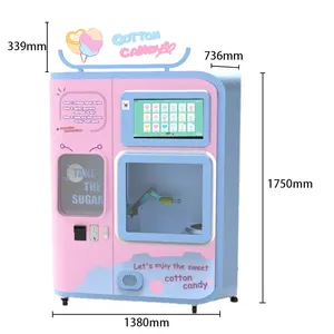 2024 neuer Stil vollautomatische kommerzielle Baumwoll-Süßigkeit-Faschentafel Verkaufsautomat mit Münzeinwurf Rechnung Kreditkarte Akzeptieren