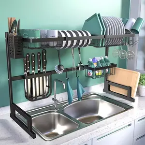 2 яруса сушилка для посуды фильтрующая плита держатель для хранения, полка для микроволновой печи, сливная раковина держатель сушилкой для посуды